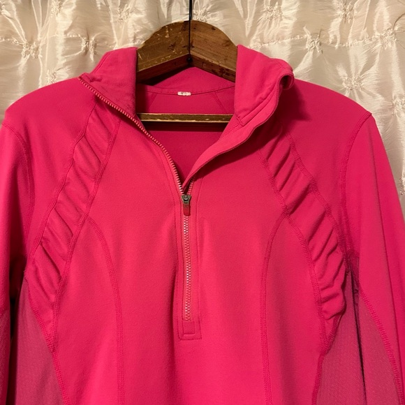 Lululemon Hot Pink Half Zip Pullover Jacket Long Sleeve Layer Running Top - Picture 2 of 12